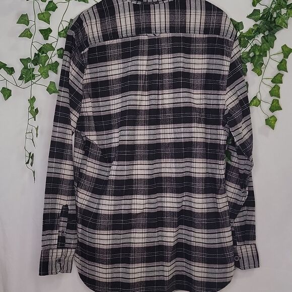 Jachs. Flannel. Black, Gray and White Plaid Button-Up Shirt. Size LT. NWT - Picture 4 of 9